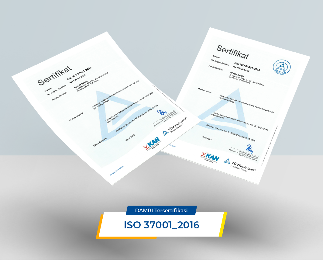DAMRI Tersertifikasi ISO 37001:2016